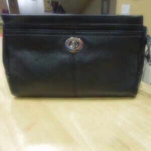 Coach NWT Black Park Leather Large Clutch